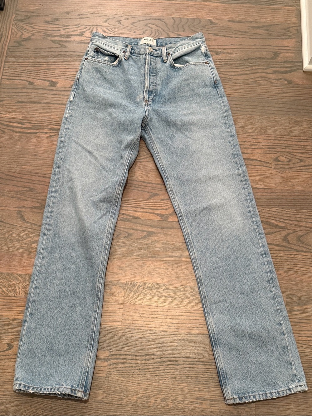 Agolde Light Wash Straight-Leg Jeans